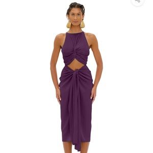 Andrea Iyamah Remi Dress Plum XS